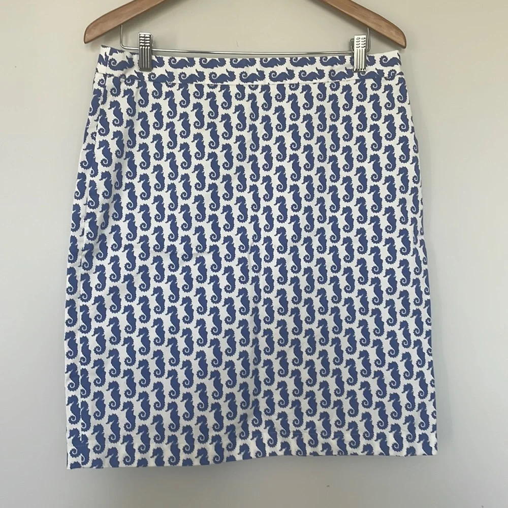 Brooks Brothers 346 | Seahorse Print Pencil Skirt Sz 10 EUC